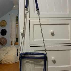 Navy blue transparent cross body bag